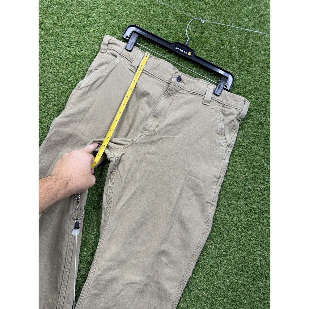 Carhartt Carpenter Pants Mens 38x30 Relaxed Fit Khaki Workwear Tan 102291-253 - Picture 8 of 12